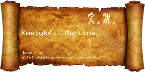 Kmetykó Martina névjegykártya